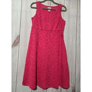 Motherhood Maternity Pink Floral Jacquard‎ Sleeveless Empire Waist Dress Small
